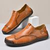 Handmade Leather Casual Shoes Lightweight Mens Loafers Classic Business Slip on Flats Leisure Walk Soft Moccasins Driving Shoes