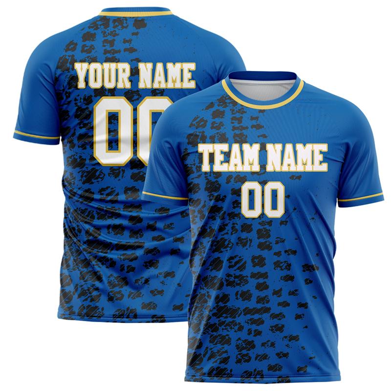Customized Team Name Number Name Football T-shirts Personalized DIY Crew Neck Blue Sport T Shirts Loose Quick Dry Team Uniform