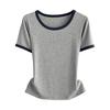 Standard Shoulder Casual Short Sleeve Tee Modal Ribbed Plus Size Loose Top Versatile Breathable Soft Material Flattering Slim Women Top