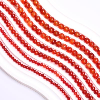 Creative Red Carnelian Agate Natural Stone For Jewelry Making Beads 40/30/20Pcs DIY Round Loose Beads Bracelets 4/6/8mm