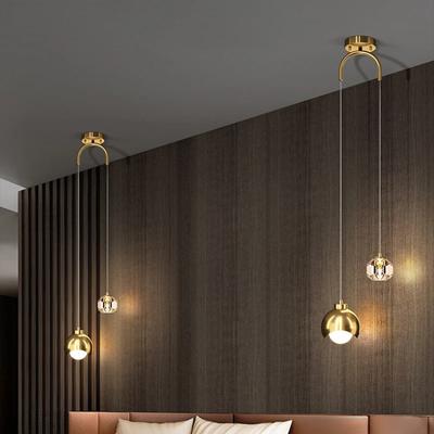 Modern Simple Crystal Pendant Light Luxury Bedroom Bedside Hanging Lamp Nordic Minimalist Long Line Living Room Home Decor