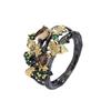 Retro Two-Tone Leaf and Fruit Ring - European & American Inspired Dark Luxury Jewelry