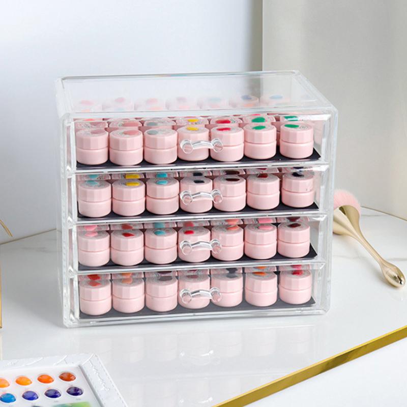 5Pcs 3/5G Empty Plastic Nail Art Cosmetic Round Containers Jar Small Sample Cream Pot Nail Gel Powder Box