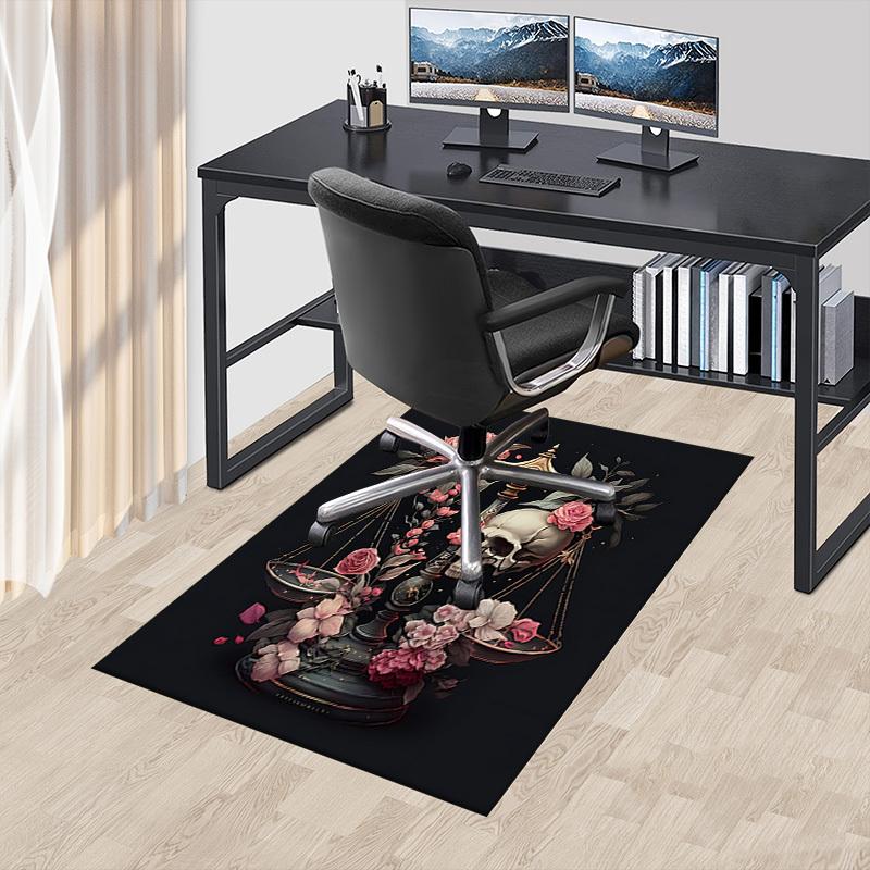1PC Skull Flowers Extra Large Non Slip Floor carpet, Office, family, bedroom Large Area Rug Indoor Rugs, Vibrant Colors