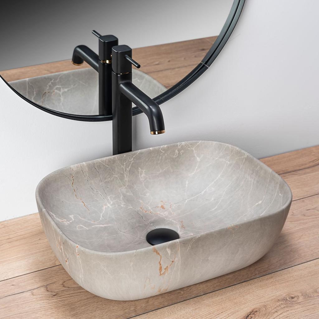 Lavabo livia beige opaco - da appoggio sku rea-u3802