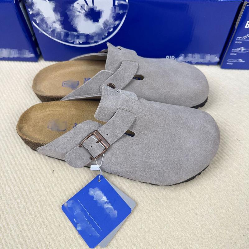 

Birkenstocks pure original couple s new bag head cool slippers lazy person wearing Birkenstocks outside 45 сірий колір
