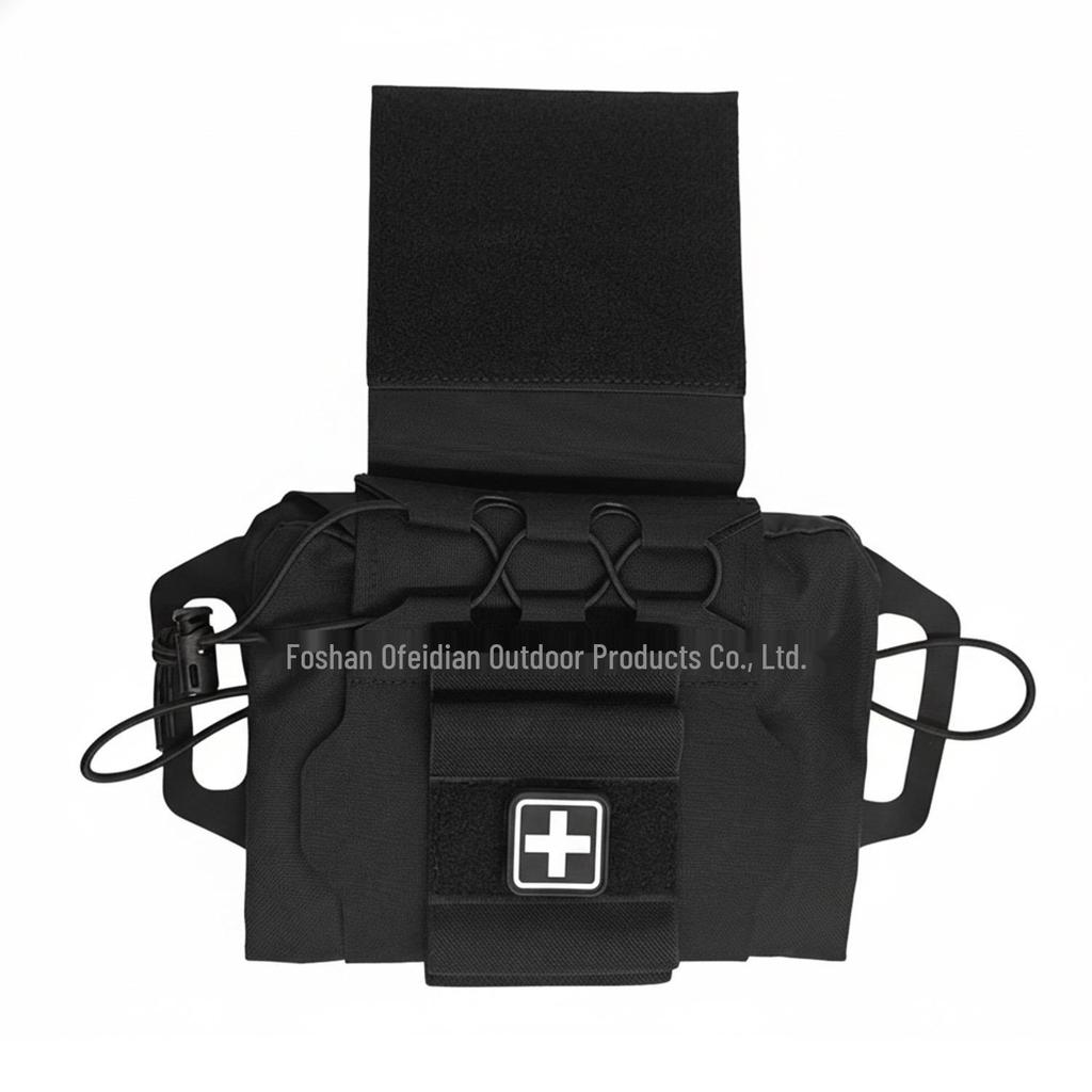 Medium Tactical First Aid Kit with Quick Deployment Pull Tab and Hook & Loop Closure