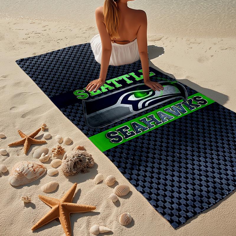 Seahawks Team Spirit Microfiber Beach Towel, Lightweight And Quick-Dry, for Summer Travel, Beach Essential, Swimming Pool