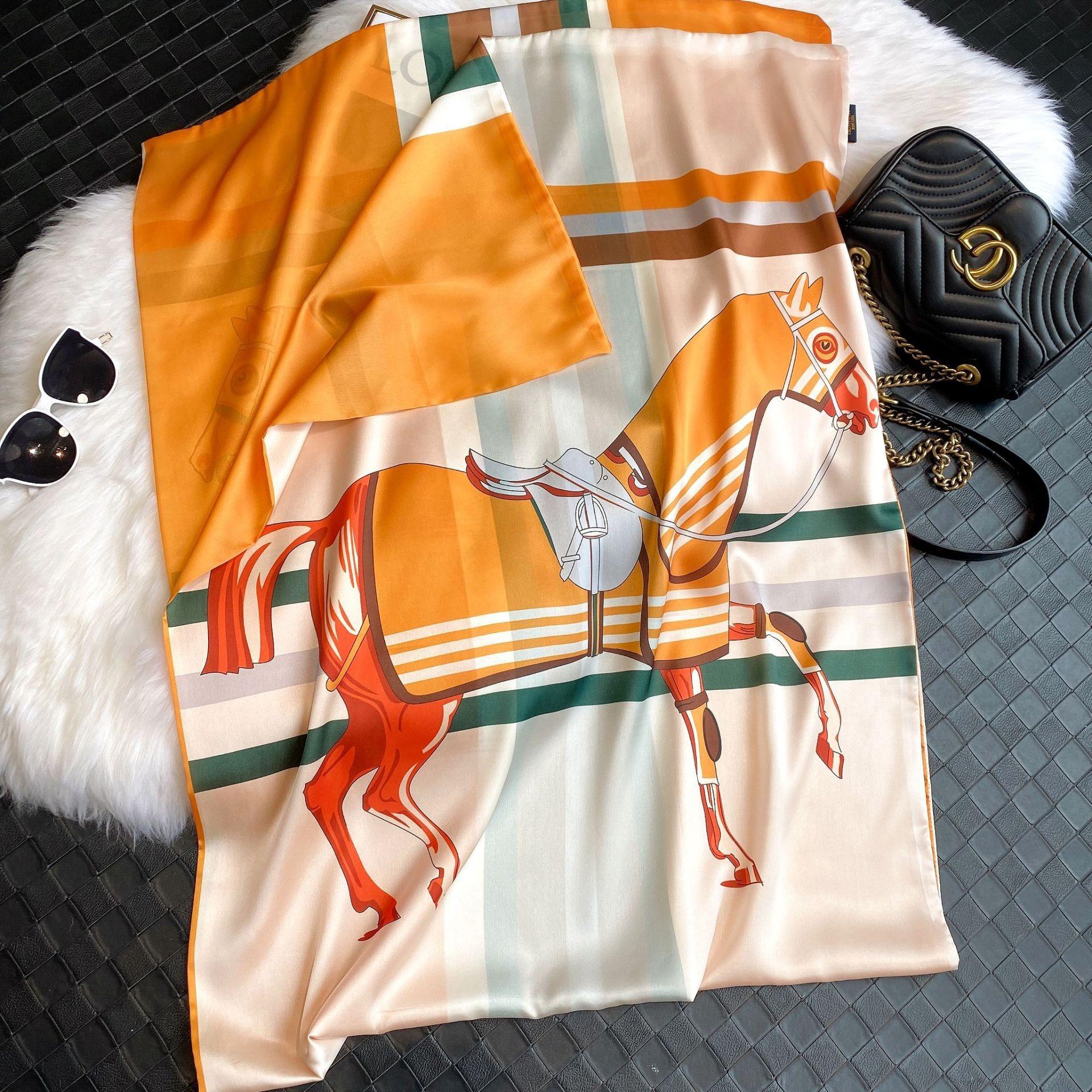 

Высококачественные роскошные шелковые шарфы, повязка на голову, шарфы, шейный шарф для женщин, шелковый шарф с цепочкой, женская декоративная шаль 180-70cm