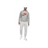 Nike Logo Print Drawstring Hoodie With Long Sleeves Men Tops Grey DD9736-002