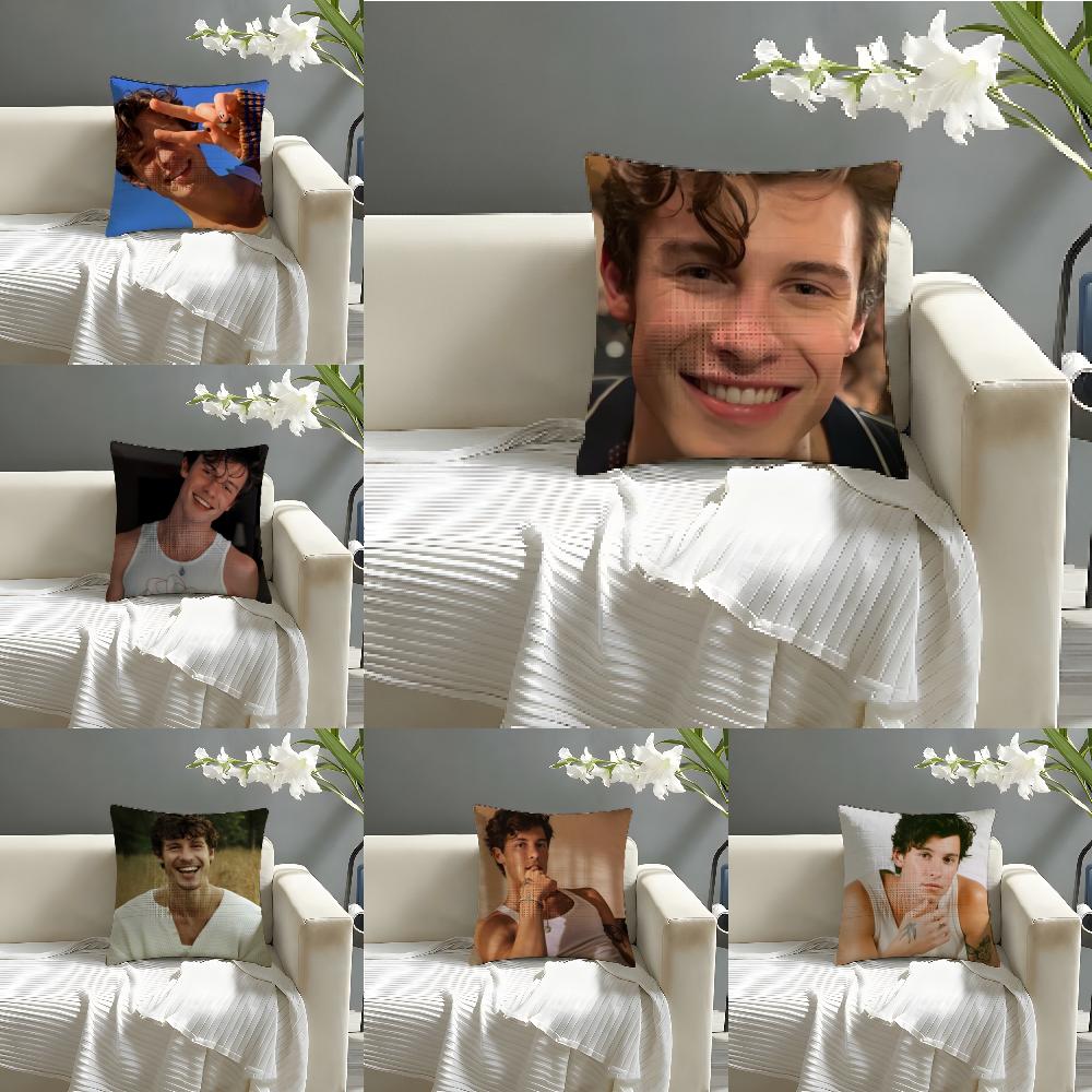 Pop Singer Smile S-Shawn M-MendesS Pillow Case Linen Pillow Case Sofa Home Decor Cushion Cover Cushion Cove