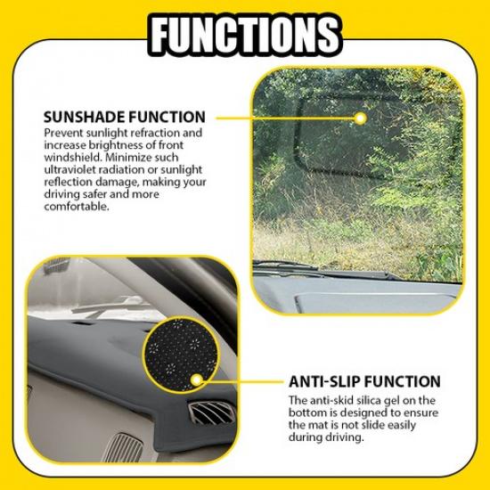 Dashboard Pad Cover Dash Mat Gray For 2002-2007 2008 Dodge Ram 1500 2500 3500 EV