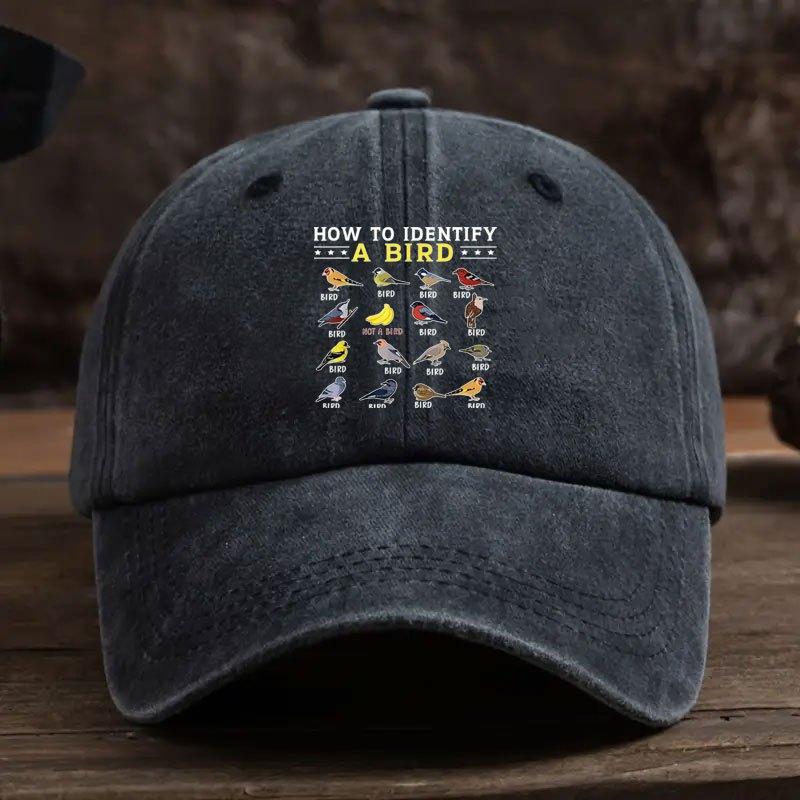 A Fun VintageStyle Baseball Cap with a Washed Look Featuring a Bird Pattern Design This Classic CurvedBrim Hat Is Perfect f 1pc