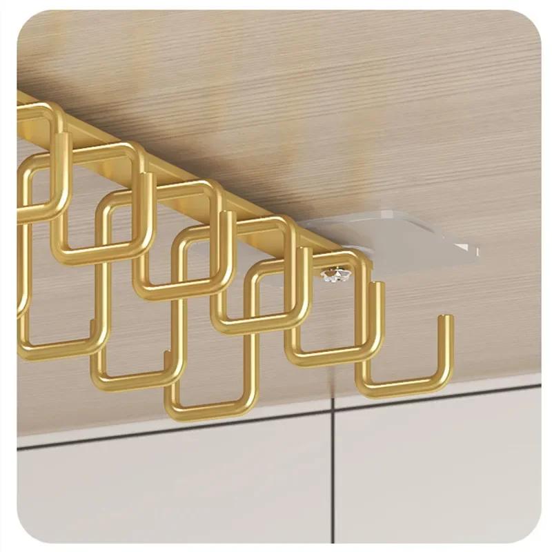 Beznástěnné dvouradé háčky Kuchyňská skříňka Pod policí Věšák na hrnky a šálky Železný závěsný stojan Držák Organizér do kuchyňské skříňky