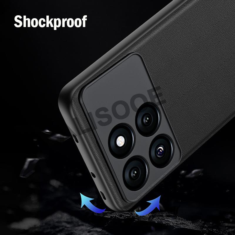 Etui dla POCO F6 Pro 5G Etui Luksusowa Tekstura Włókna Węglowego PU-Skórzane Pokrowiec Ochronny dla Xiaomi POCO F6 Pro Capa