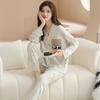 Pajamas Women's Pure Cotton Spring and Autumn 1011 New Women's Long-sleeved Pants Loungewear Korean Cotton Suit Can Be Worn Outside