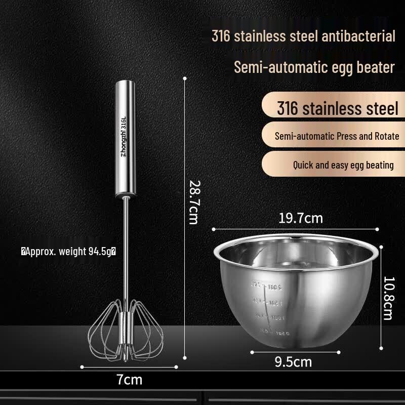316 Stainless Steel Semi-automatic Whisk