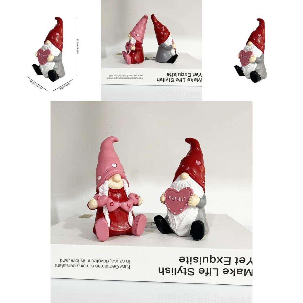 Charmante Harz-Gnom-Elfen-Figur, perfekt für Valentinstag und Feiertagsdekorationen