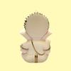 Peach Terracotta Colour Golden Paint Work Vinayaka Idol Car Dashboard Idol Ganesha Murti Ganpati Idol for Home Decor