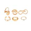Geometric Light Face Ring Set With Spiral Design For Women Fashion Jewelry