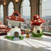 Mushroom House Incense Burner: Fairy Tale Resin Ornament