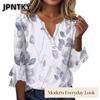 JPNTKY Women's Fashion Casual Long Sleeve V Neck Blouses & Shirts