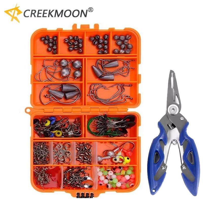 Outdoor-Angelzubehör-Set 258 Stück/Box Angelgerät enthalten Zange Haken Gewichte Bleie Wirbel Perlen Ausrüstung und Zubehör 260319