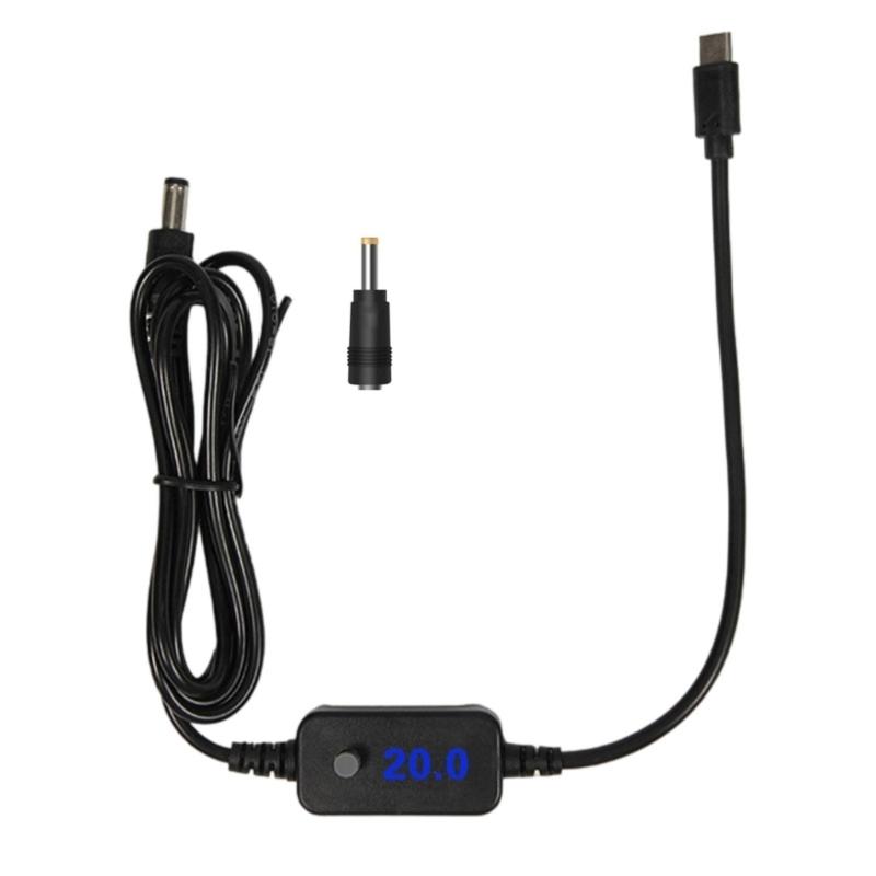 

Adjustment Voltages USB C To DC5V9V12V20V 65W Power Cable With 4.0x1.7mm Adapter For Fast Charging Devices 1