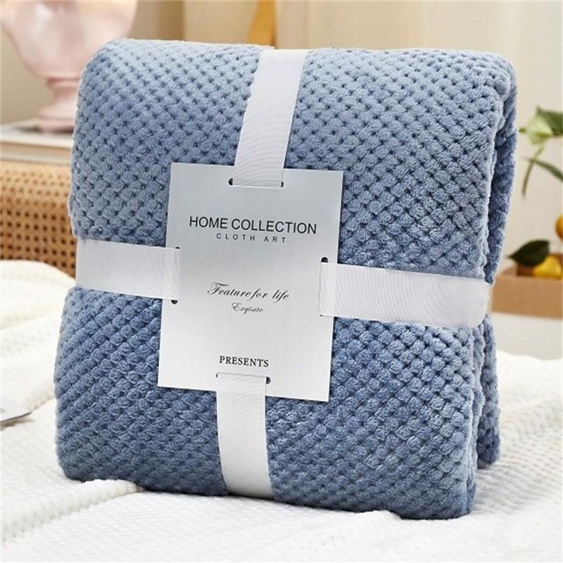 Pineapple Plaid Winter Flannel Blanket - Thick Coral Fleece Throw for Office, Air Conditioning, and Plush Nap Comfort