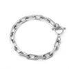 Stainless Steel Rectangle OT Buckle Hip Hop Titanium Steel Unisex One-Word Bracelet