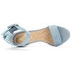 Allegra K Damen Blockabsatz Sandalen mit Reißverschluss-Schnalle und Knöchelriemen, Denimblau, Größe 24,5cm