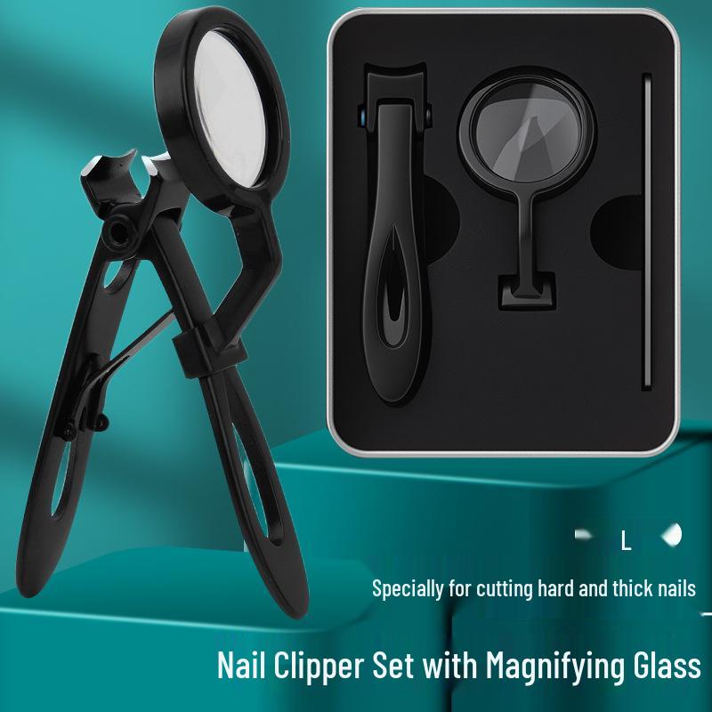 Stainless Steel Magnifying Nail Clippers for Elderly with Hard, Thick Nails - Large Size