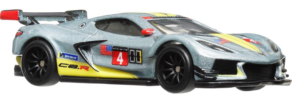 Hot Wheels Car Culture Race Day Corvette Vehicle Toy Diecast Model Ages 3 and Up C8.R Car, Gray, HRV95,