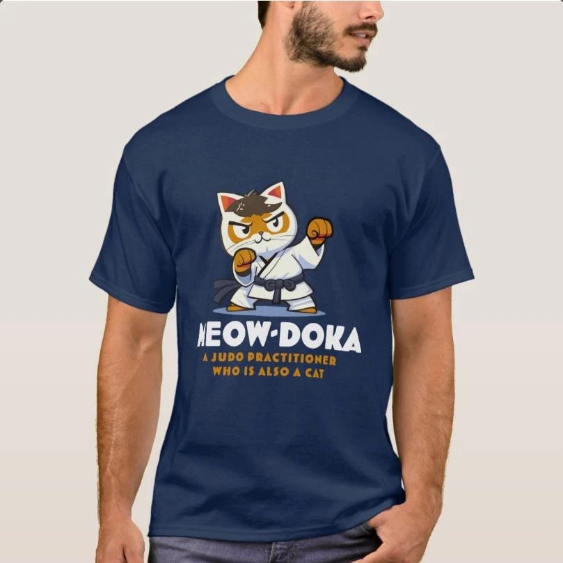 

Funny Judo Black Belt Cat TShirt 100 Cotton ONeck Short Sleeve Casual Mens Tshirt Size S3XL 4XL