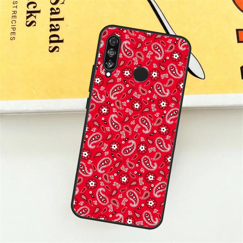 Red Bandana Paisley For Huawei Nova Y61 Y73 Y70 Y72 Y60 Y90 Y91 7i 8i 11i 12i 12s 9 10 SE P20 P30 P40 Lite Case