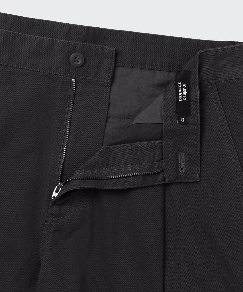 Musinsa Standard One-Pleat Cargo Bermuda Pants [Dark Grey]