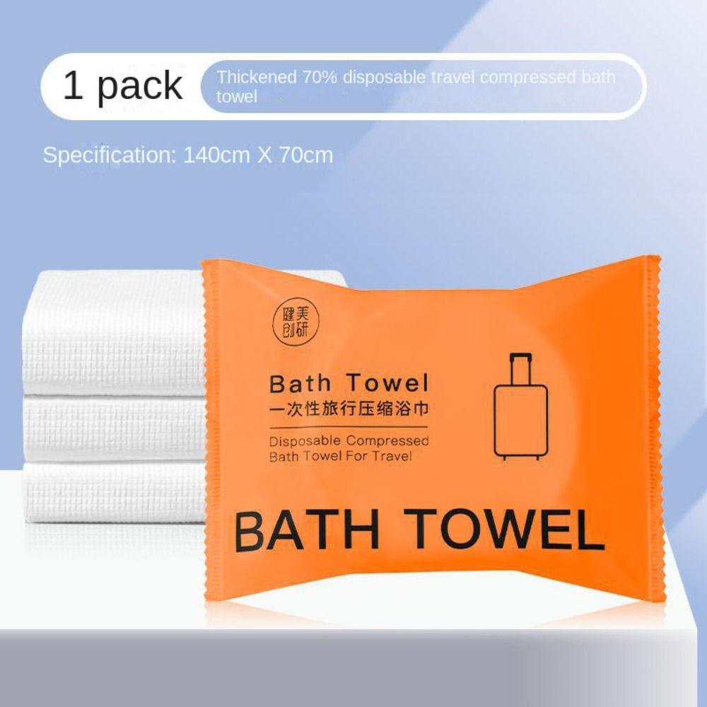 

70x140см Одноразовое Сжатое Банное Полотенце Утолщенное Увеличенное Дорожное Быстросохнущее Полотенце Портативное Нетканое Моющееся Банное оранжевый