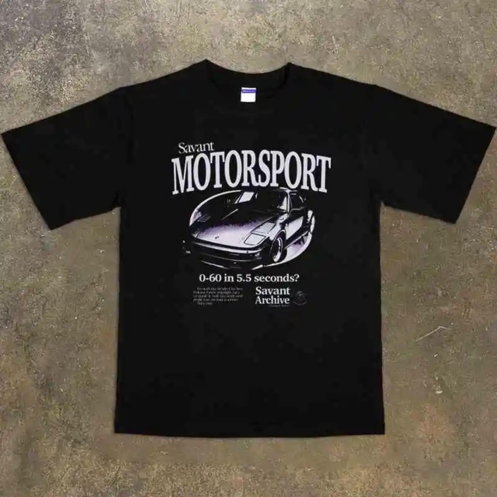 

American Retro Racing Letter Printing Men and Women Couple Loose Top Cotton Short-sleeved T-shirt Men s Loose Casual T-shirt XXXXXL чорний