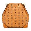 New MCM Soft Berlin Visetos Canvas With Leather Bucket Bags Crossbody Bag, Shoulder Bag Women's Brown & Cognac MWDAABF02CO001