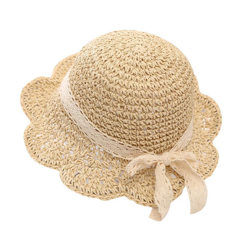 Children's Wide Brim Straw Sun Hat for Summer - Age 1-5, Lightweight, Stylish, and Sun Protective