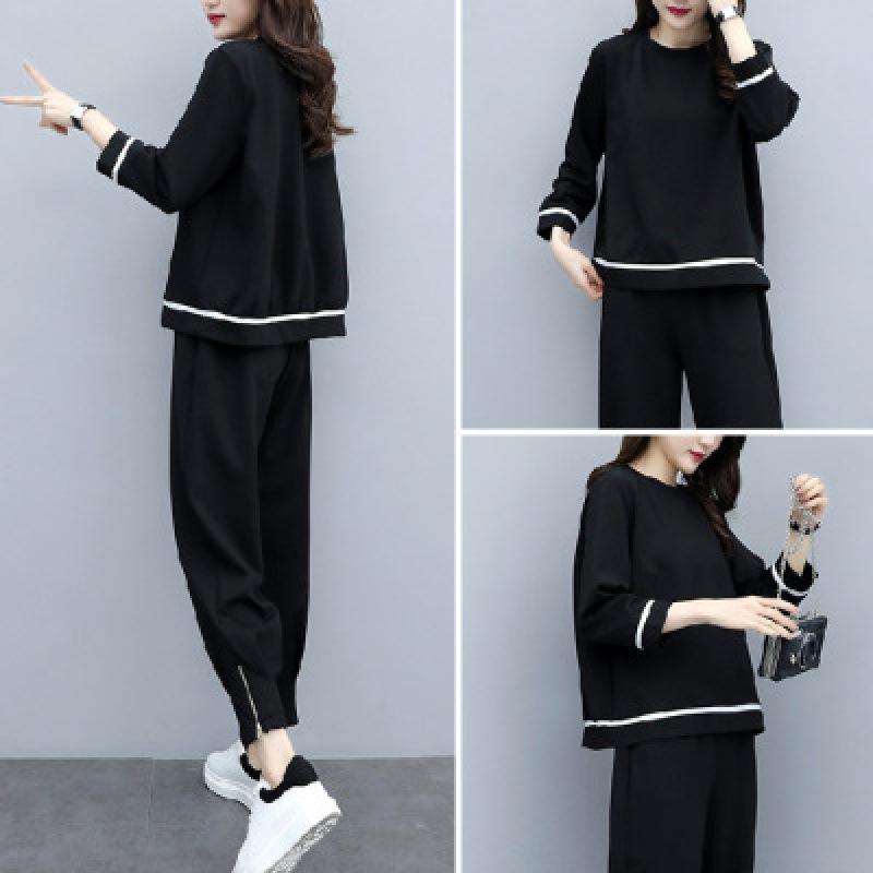 Autumn and Winter Korean Style Loose Slimming Fashionable Suit Women's Casual Small-leg Pants Western Style Two-piece Set