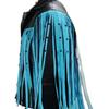 Noor Women Leather Tassal Jacket | Black & Sky Blue Color Fringe Western Ladies Jacket | Designer Beaded Jacket | Womens Special Gift