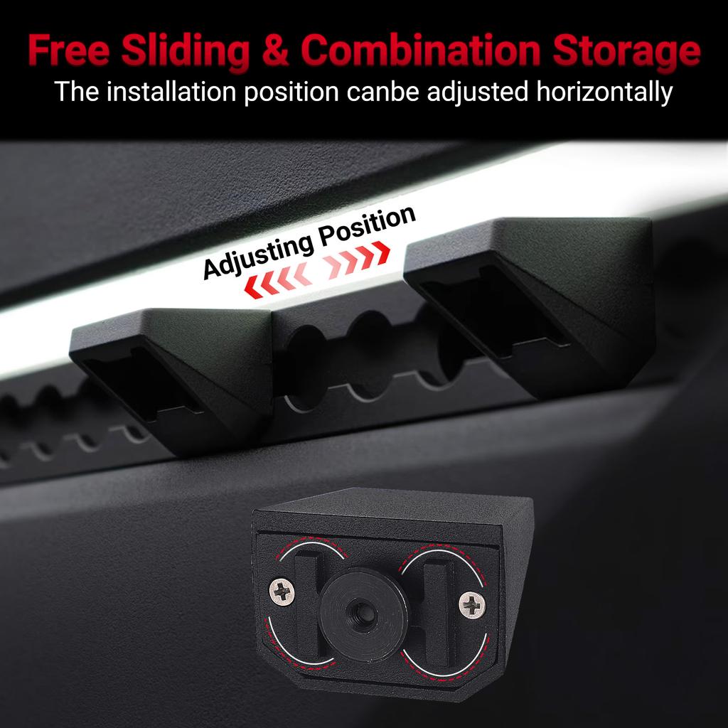 For Tesla Cybertruck 2024 Car Equipment 4 Hooks 2 D-rings 1 Opener Black Aluminum Rear Bucket Pull Ring Track Accessories Set