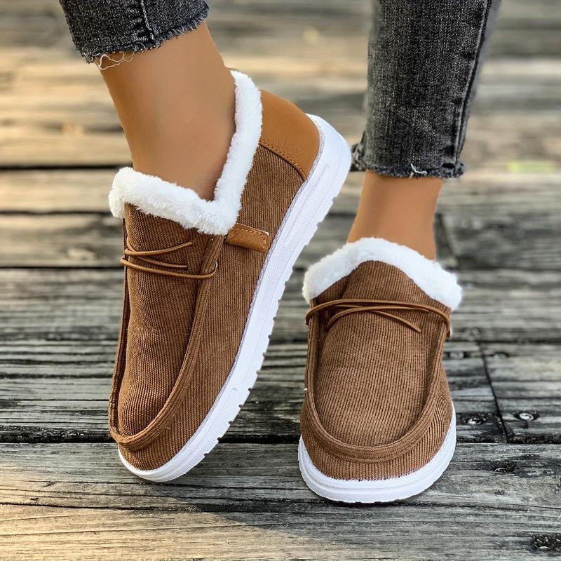 Women's Winter Furry Slip-Resistant Platform Sneakers/Boots - Thick Platform Height Increase