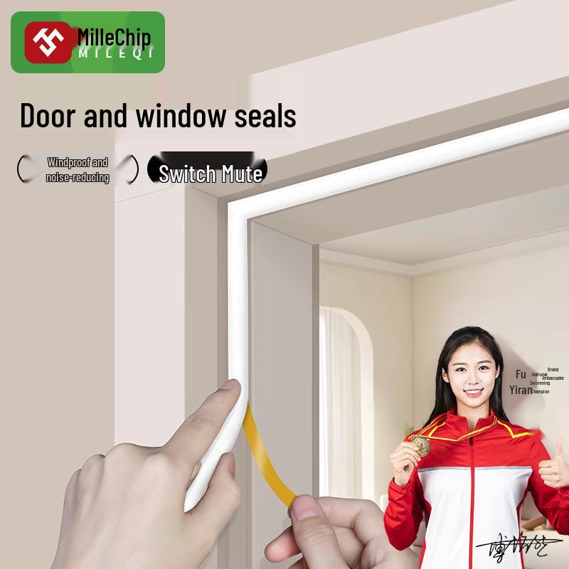 Theft-Proof I-Shaped Self-Adhesive Door Sealing Strip - Anti-Collision, Dustproof, Windproof, Soundproof Door Frame Insulation Strip