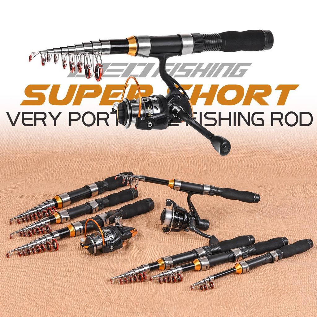 Mini Portable Carbon Fiber Small Sea Rod Small Throwing Rod 1m-2.3m Telescopic Fishing Rod Super Hard Fishing Rod Sea Rod Fishing Gear Set