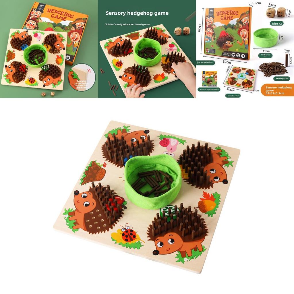 Wooden Hedgehog Sensory Game For Children Hand Coordination And Cognitive Growth