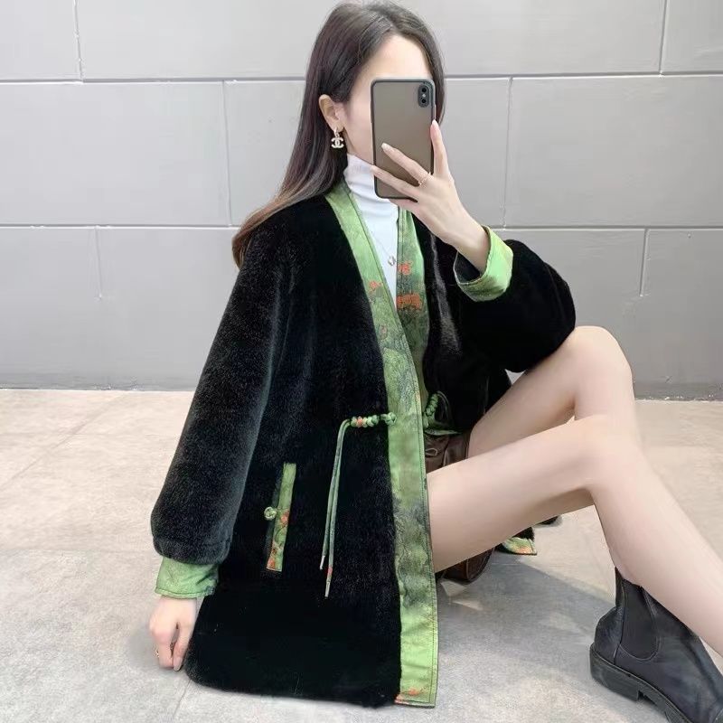 

Пальто средней длины и длинное больших размеров осень-зима искусственный мех норки old money ветровка тосканский мех женская одежда M (recommended 80-52.5 kg)