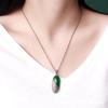 Jade Angel S925 Sterling Silver Chalcedony Cat's Eye Ethnic Retro Pendant Necklace