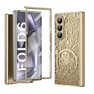 Electroplated Plastic Phone Case for Samsung Galaxy Z Fold 7 6 5 4 3 Fold6 Fold5 Fold4 Fold7 Hard Shell Hinge Protection Cover